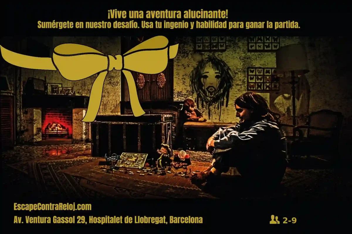 El mejor escape room Barcelona de miedo, El juego de Ariel. Ejemplo de bono regalo de 2 a 9 personas de Escape Contra Reloj