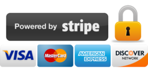 powered by Stripe: VISA, Master Card, etc
